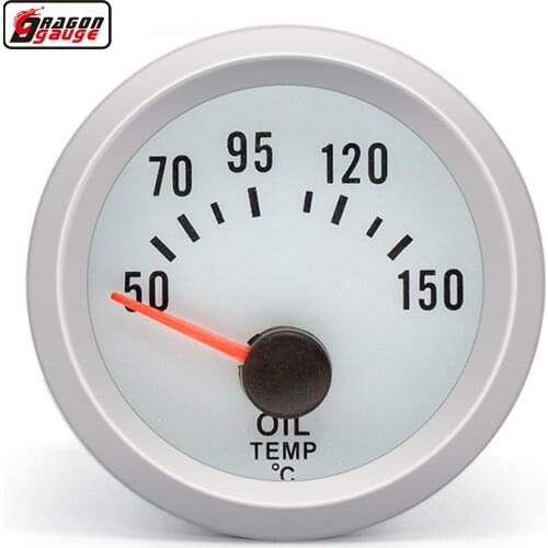 Dragon 2" 52mm Silver Shell Blue Light Auto Car Refit Oil Temperature Meter 50-150 Celsius Temp Gauge Free Shipping