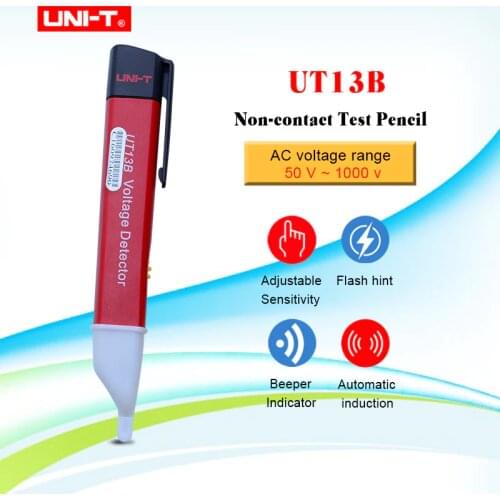 Non-Contact UNI-T UT13B AC Voltage Detectors Adjustable Sensitivity 50-1000V electrical test pencil