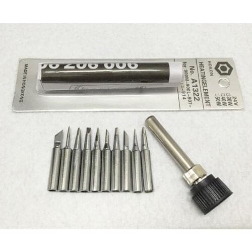 Lead-free Solder solderiong Iron Tip 900M-T For 936 SAIKE ATTEN AOYUE KADA Soldering Rework Station Iron + 1322 Heater Element