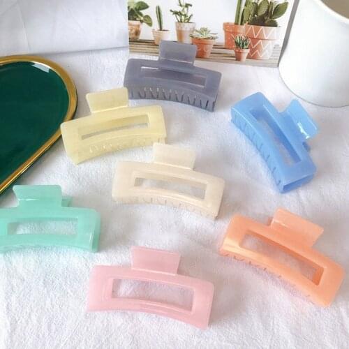 Big Size Square Hair Crabs Clip Korean Solid Hair Claws Geometric Acetate Hair Clips Women Hairpins Barrette Hair Accessories