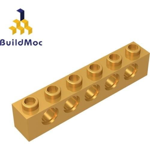 BuildMOC Compatible Assembles Particles 3894 Technic Brick 1 x 6 For Building Blocks Parts DIY LOGO Educational gift Toys
