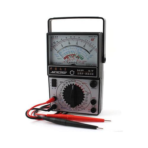 Black Plastic Shell AC DC Volt Ohm Battery Testing Analog Multimeter Multitester