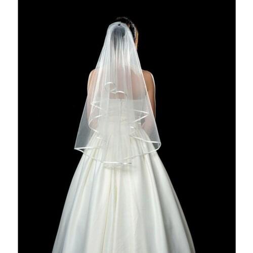 Simple and Elegent Wedding Bridal Veil Tulle One Ivory Layers Bride Accessories Short Women Veils