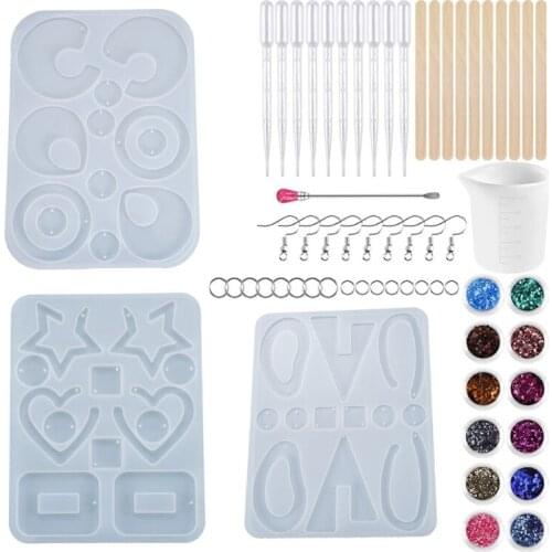 1Set Silicone Earring Molds Jewelry Epoxy Resin Molds Earring Drop Dangle Resin Earring Mold for DIY Fashion Earring