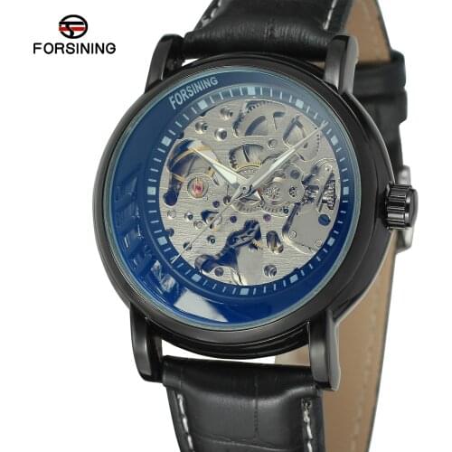 Forsinin Top Brand Luxury Automatic Leather Strap Mechanical Skeleton Watch Clock 3d New Series Hollow Full Golden Relogio Gift