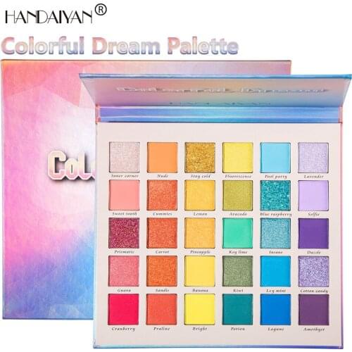 HANDAIYAN 30 Colors Glitter Eye Shadow Palette Pigmented Powder Shimmer Eye Shadow Powder Matte Glitter Eyeshadow Makeup Set