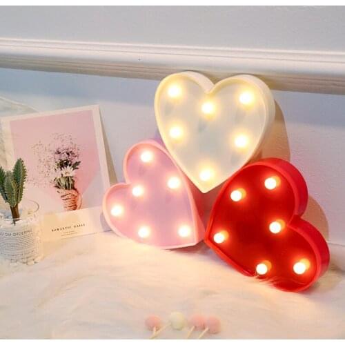 Creative love heart-shaped lamp wedding wedding decoration supplies girl heart room wedding wedding room romantic decoration