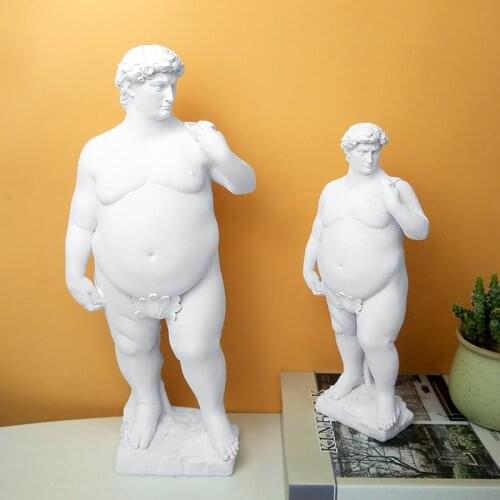 Creative Fat David Portrait Sculpture Resin Craft Decoration Human body Statue Home Desktop Ornaments Garden Art Decoration