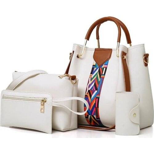 4Pcs Fashion Crossbody Bag PU Women Composit Bag Shoulder Bag Messenger Bag Wallet Handbag Ladys Large Capacity Portable Wallet