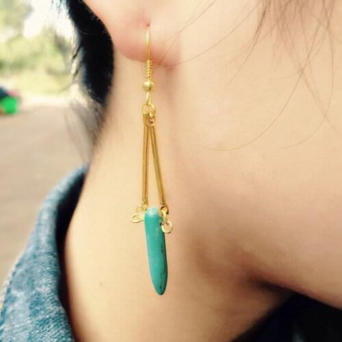 Fashion pendientes mujer present synthetic tassel crack Personality Earrings For Women Trendy Round brinco Square Earrings