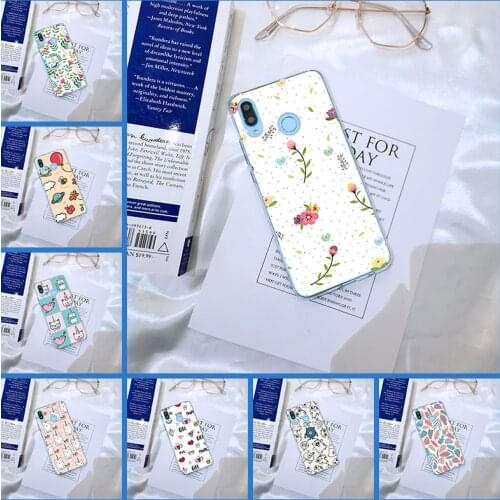 Pretty Flower Cute Cat Soft Phone Case For Huawei Nova 2i 3 3I 3E 2 Lite Plus 4 4E 5 Nova Smart Lite 2017 Silicone Back Cover