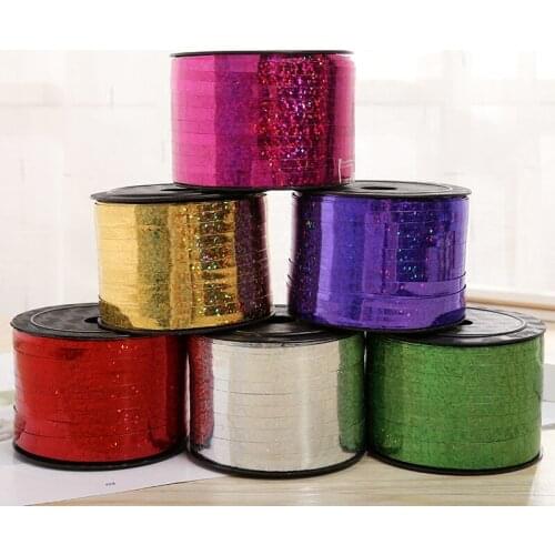NEW 5mm 100 Yards/roll Laser Balloons Ribbons for Party Decoration Birthday Wedding Gifts Pretty Decoration DIY Accessories