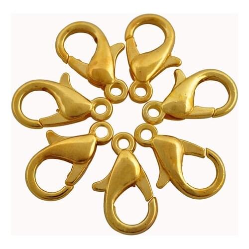 New High Quality 12/16/20MM Gold & Silver Color Alloy Lobster Clasps Hooks For DIY Necklace Drop Shi