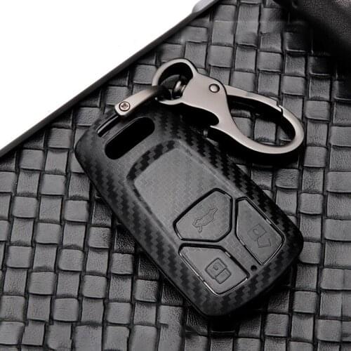 Carbon Fiber Plastic Car Key Cover Case Shell for Audi A6 A5 Q7 S4 S5 A4 B9 Q7 A4L 4m TT TTS RS 8S 2016 2017 2018 Accessories