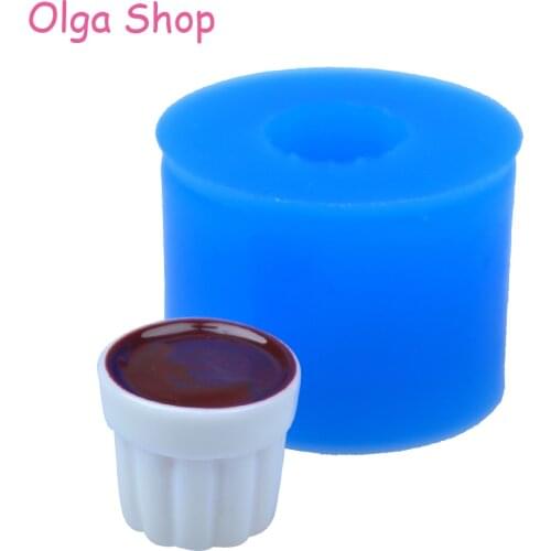 PYL545 16.1mm 3D Coffee Cup Silicone Mold - for Dollhouse Miniaturesweet Candy Chocolate Polymer Clay Jewelry Making Pendant