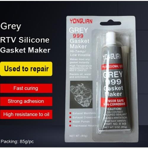 GREY 100% Silicone Gasket Maker RTV Adhesive High Temperature 85g Tube
