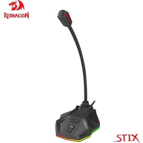 REDRAGON STIX GM99 USB Microphone RGB Desktop Studio Office Speech Professional Audio Wired Microphones for PC Computer laptop