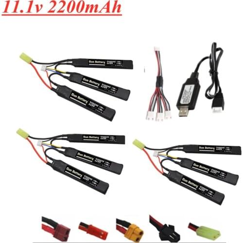 103mm Water Gun Lipo Battery 11.1V 2200mAh 40c 452096 with Tamiya Plug for Airsoft BB Air Pistol Electric Toys Gun RC Parts