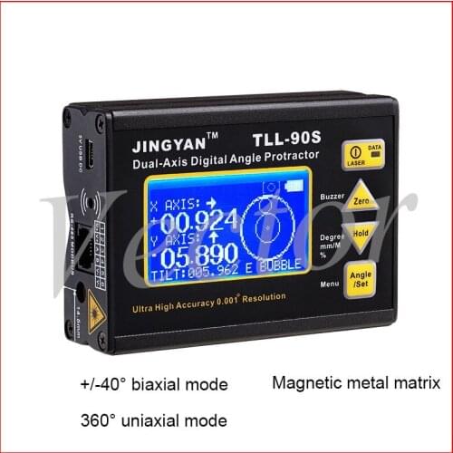 High Precision 0.005 Laser Electronic Level TLL-90S Digital Display Biaxial Inclinometer Mini Angle Meter