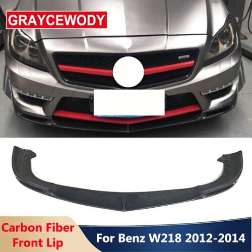 W218 Carbon Fiber Car Front Bumper Shovel Lip Diffuser Chin For W218 CLS Class CLS63 AMG Car Styling 2012-2014 Modification Part