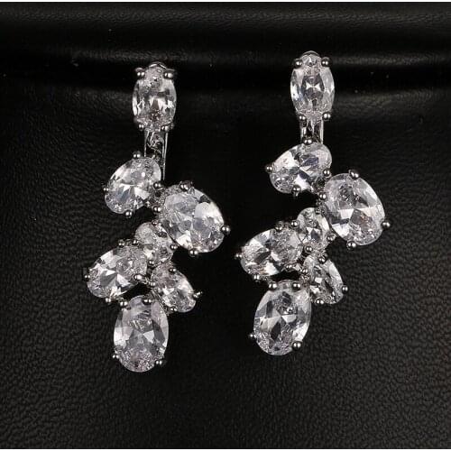 Emmaya Fashion Two ways To wear Dangle White Gold Color CZ New Arrival Gorgeous Design For Women Gift