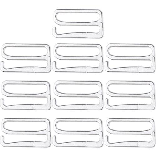 10 Lingerie Bikini Replacement Bra Strap Adjustment 9 Hooks Clasp Silver