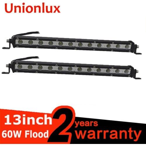 2pcs 13inch 60W LED Work Light Bar Super Slim Flood Spot Beam Auto LED Worl Lamp Bulbs For Jeep Offroad Car-Styling