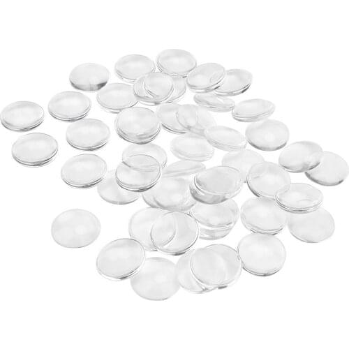 48pcs/set 25 mm/1 Inch Glass Dome Cabochons Clear Round Cabochons Tiles, Non-calibrated Round