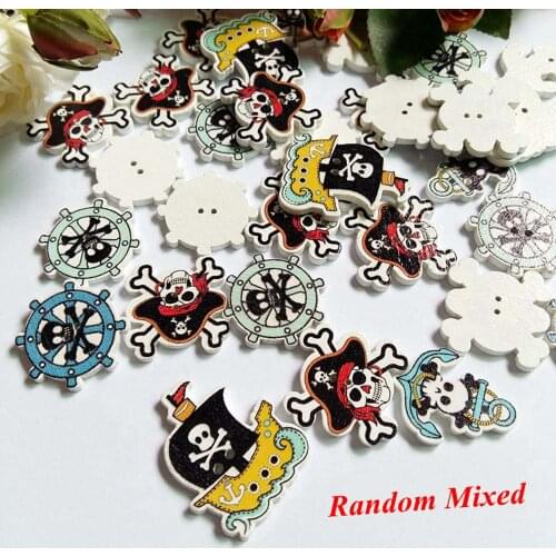 50Pcs/pack Corsair Series Botones Wooden Buttons Decorative 2 Holes Sewing Accessories Wooden Buttons Flatblck Scrapbooking