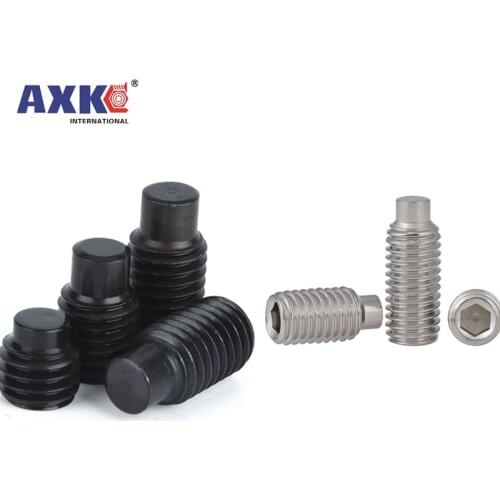 50X M2.5 M3 M4 M5M6 DIN915 304 stainless steel Black grade 12.9 Hex Hexagon Socket Set Screw with Dog Point Grub Convex End Bolt