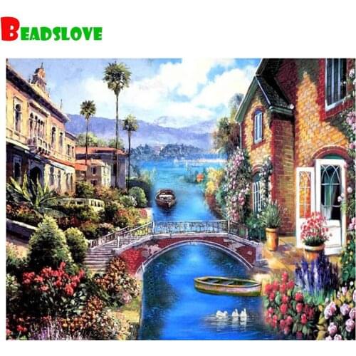 5d Diamond embroidery,house,diy diamond Painting Natural landscape rhinestone 3D picture cross stitch pattern Home decoration