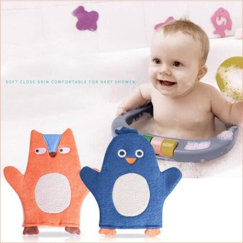 Cute Baby Bath Towel Cartoon Animal Bath Brush Glove Type Bath Towel For Infant Kids Bath Shower Accessories Creative Gifts
