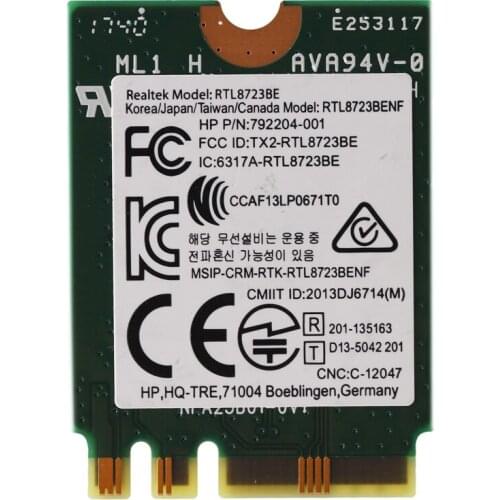 Wireless Adapter for Realtek RTL8723BE 802.11N WiFi Card Bluetooth 4.0 NGFF Card SPS 843338-001 300Mbps