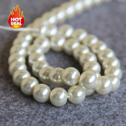 New For Necklace&Bracelet 10mm White Shell Pearl Beads DIY Gifts For Women Girl Loose Beads Fashion Jewelry Making Design 16inch