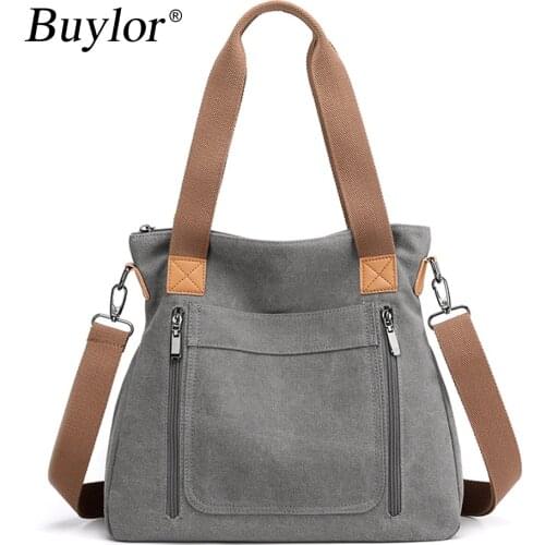 Buylor Women Handbags Luxury Canvas Bags Casual All-Match High Quality Shoulder Messenger Bag Ladies Handbag Shoulder Purse