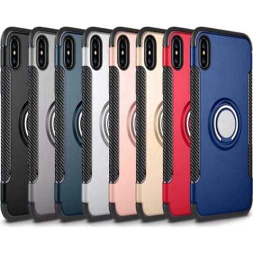 For IPhone 12 Pro Max Case for IPhone XS Max XR X 7 Plus 8 11 Pro Max Covers Finger Ring Car Magnet Kicksatnd Anti-fall Shell