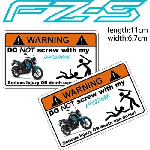 KODASKIN Motorcycle Cheap Creative Warning Sticker Decal for Yamaha FZ-S