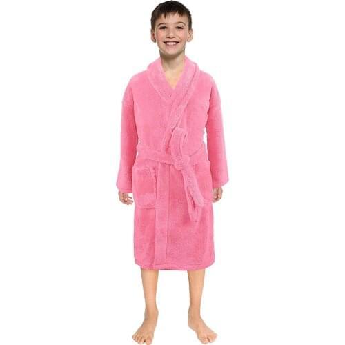 Childrens Robe Flannel Baby Long Sleeve Bathrobe Hooded Kids Bath Robe Bathrobes BathTowel Night-gown Pajamas Sleepwear пижама