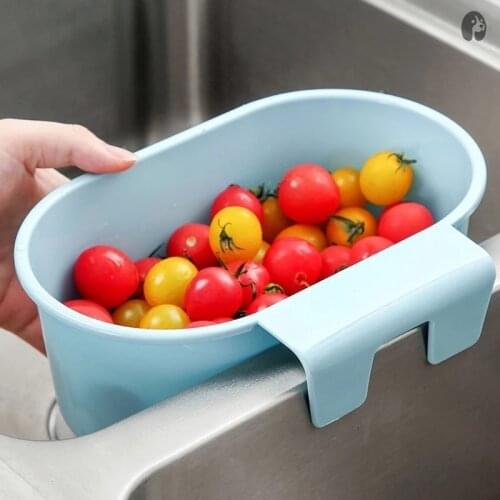 Household Sink Strainer Drain Fruit Vegetable Drainer Basket Suction Cup Sponge Rack Storage Kitchen Tools Sink Filter Shelf