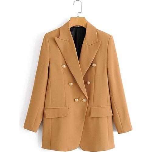 Elvvqp Women's Double-breasted Blazers