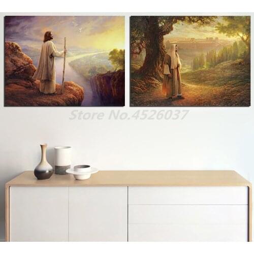 Jesus Sunset Hope Painting God Christ Church Picture Posters And Prints Decorative Wall Art For Living Room Home Decor