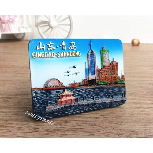 China Travel Souvenir Resin Harbin Dalian Qingdao Huangshan Gulangyu Guilin Lijiang Fridge Magnet
