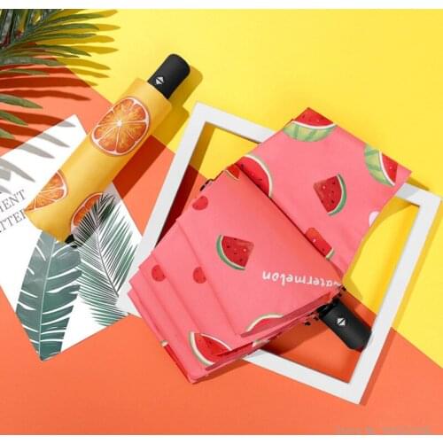 CHINA WANGYIRUO Mens and womens fruit folding umbrellas are essential for business travel. Portable UV protection umbrellas