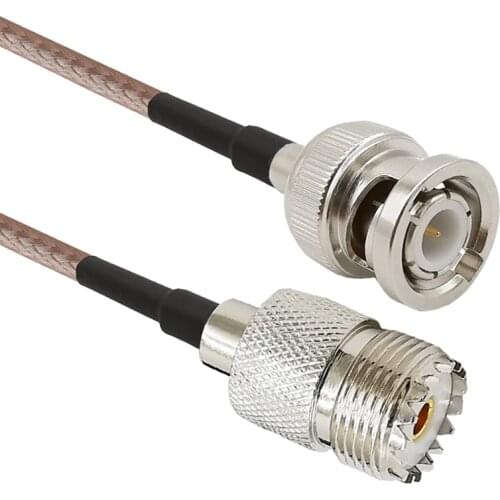 BNC Male to UHF SO239 Female Coax RF UHF VHF Radio RG316 Coaxial Antenna Cable Mobile to Base Antenna Cord Assembly 10CM-50CM