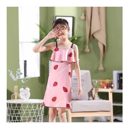 Summer Kids Sleeping Dress Suspenders sleeveless Nightgown Girls Children Princess Nightdress Clothing Baby Sleepwear