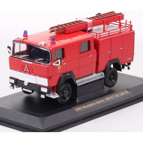 Diecast 1:43 DEUTZ 100 1965 Fire Truck Retro Simulation Alloy Car Model Metal Decoration Souvenir Ornaments Display Vehicle Toy
