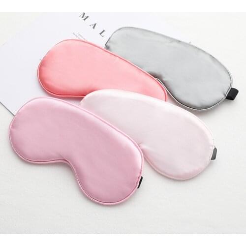 2021 Women Imitated Silk Sleep Elastic Strap Soft Eye Eyeshade For Night Sleeping Sleeping Mask Night Travel Eyepatch
