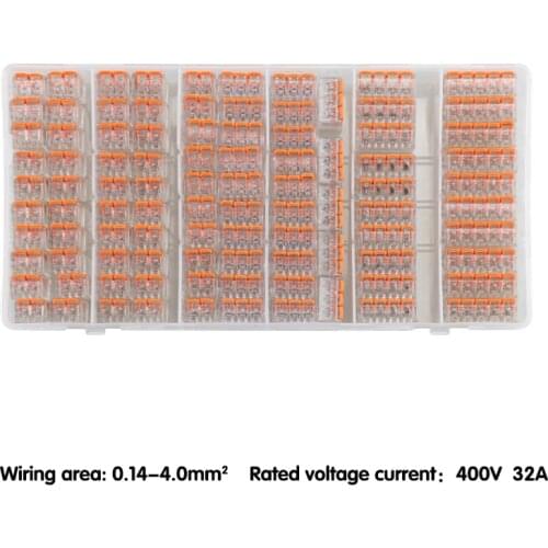 65PCS/95PCS fast wire Connector Mini Compact Wiring Connector Conductor Terminal Block boxed Universal Compact terminal Orange