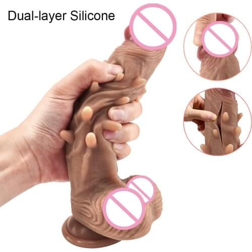 Soft Realistic Dildo Silicone Material Perfect Size Huge Big Penis Sex Toys for Woman Strapon Vagina Flirting G-Spot Orgasm