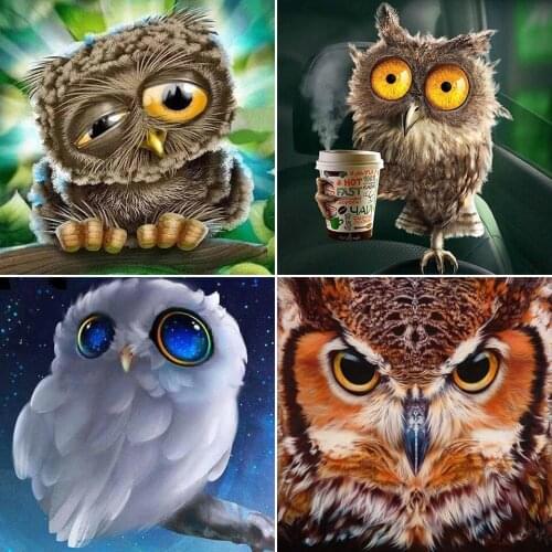 5D DIY Diamond Painting Cartoon Owl Cross Stitch Kit Full Drill Square Embroidery Mosaic Art Picture of Rhinestones New Arrival